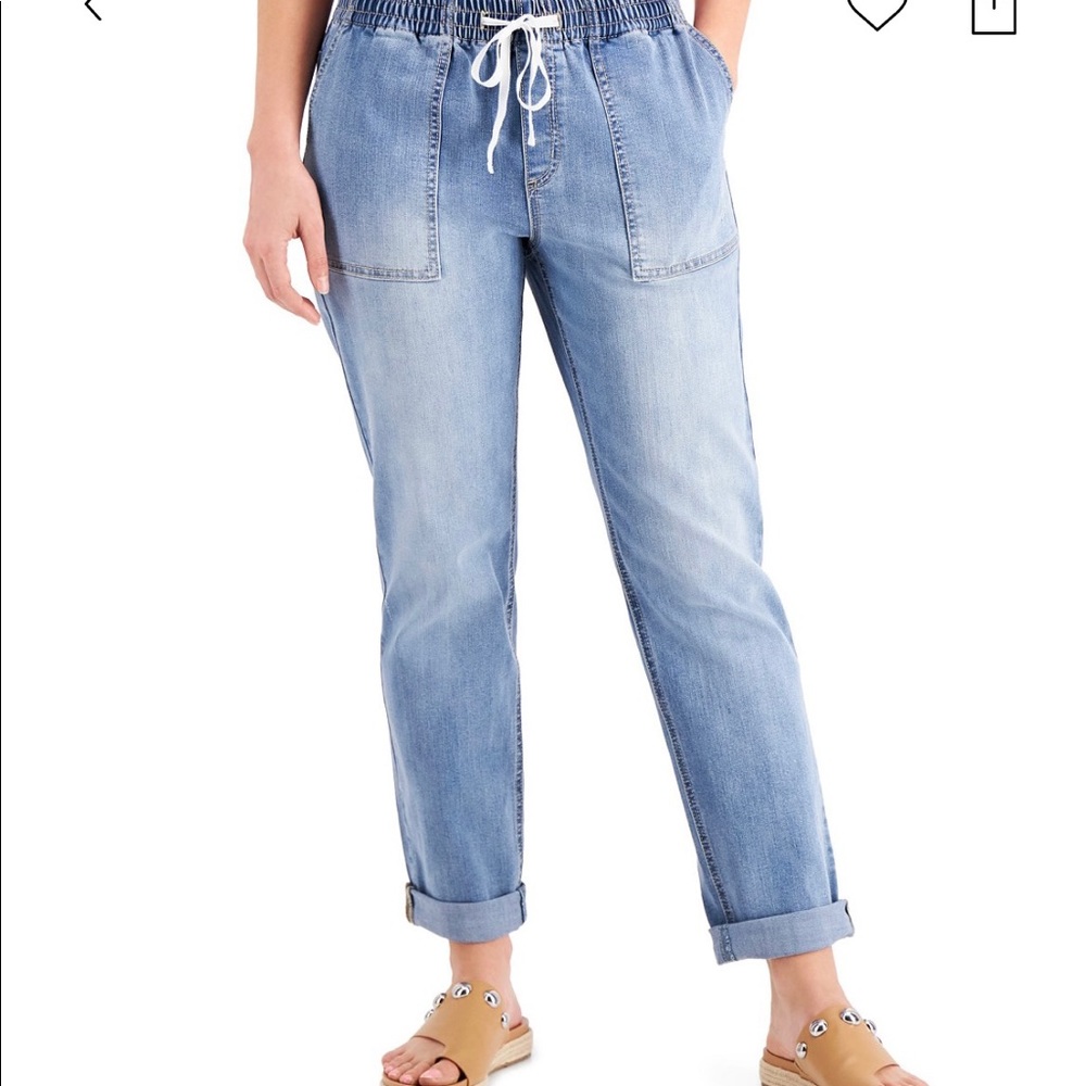 Inc drawstring-waist jeans